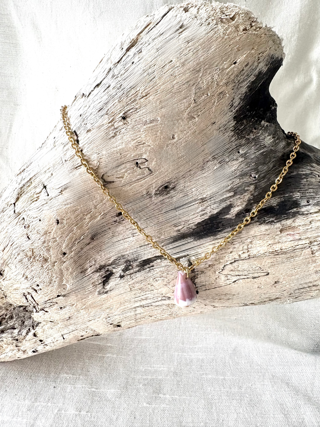 Lilac Dipped Cone Shell Necklace