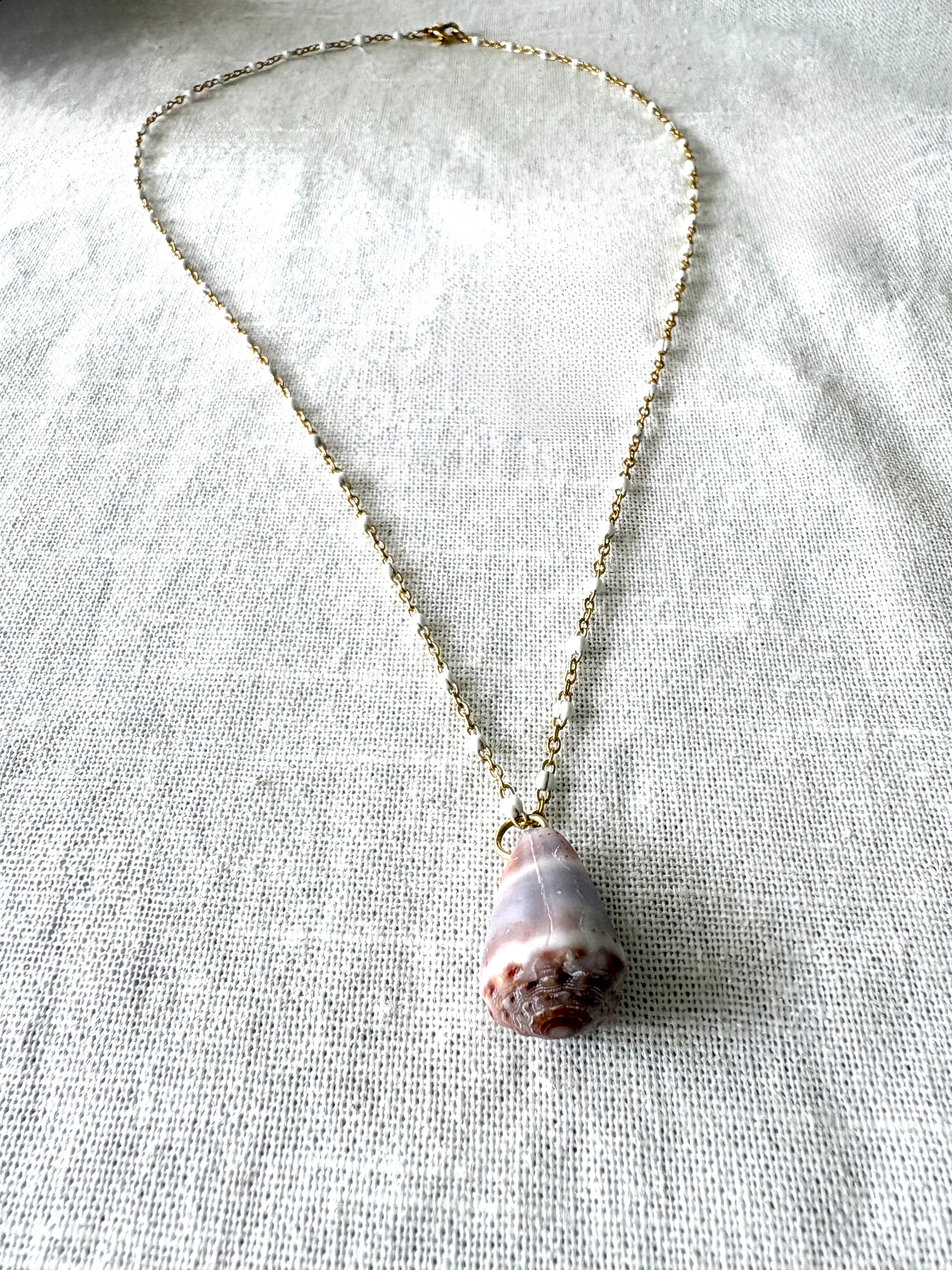 Lavender Haze Cone Shell Necklace