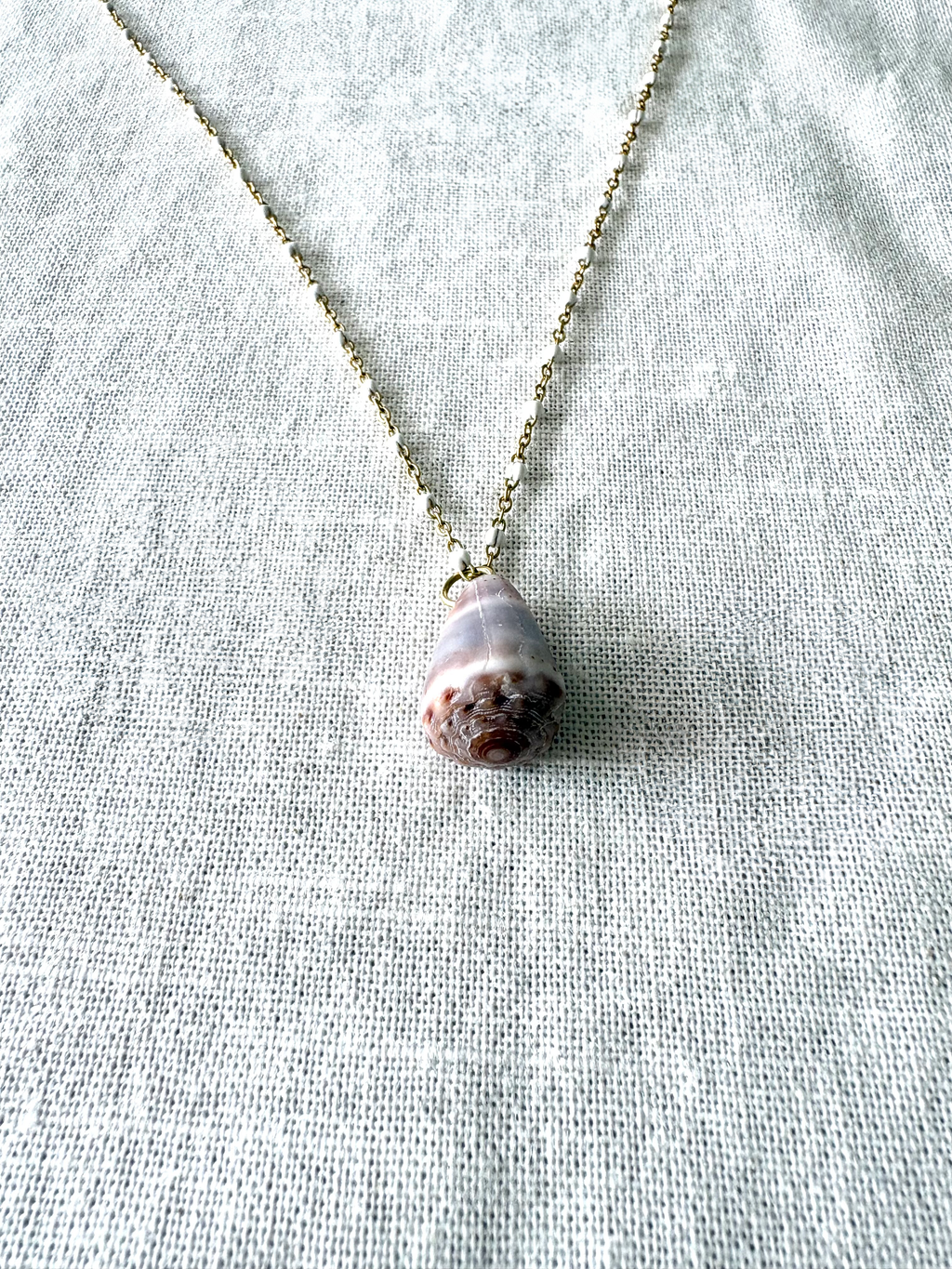 Lavender Haze Cone Shell Necklace