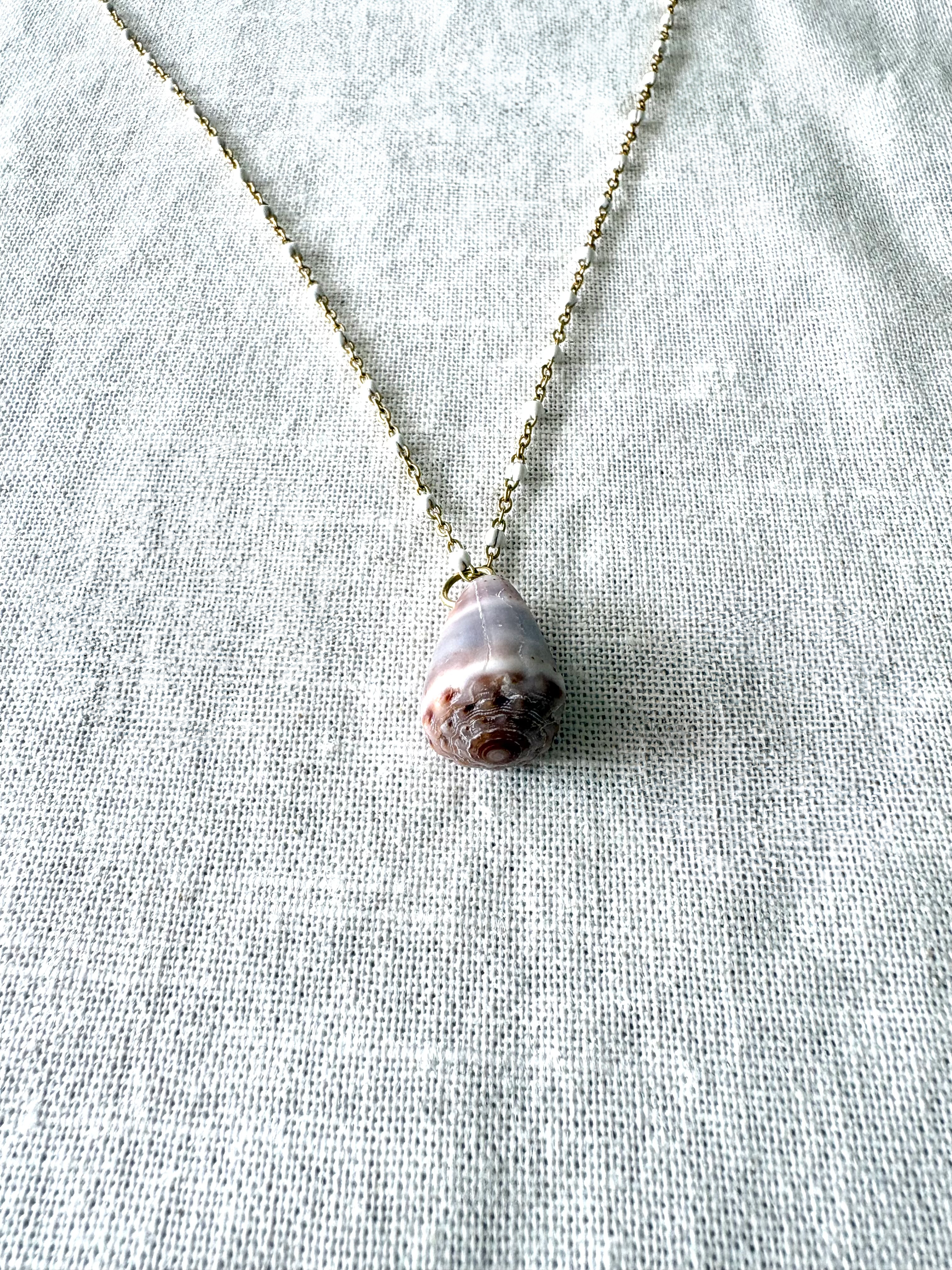 Lavender Haze Cone Shell Necklace
