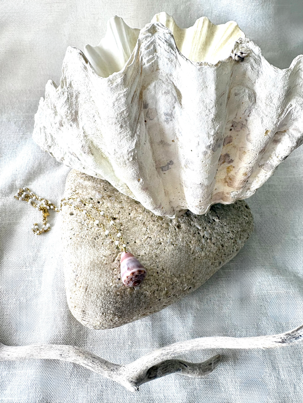 Lavender Haze Cone Shell Necklace