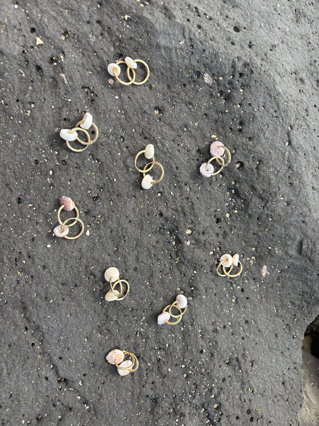 Purple Puka shell Earrings