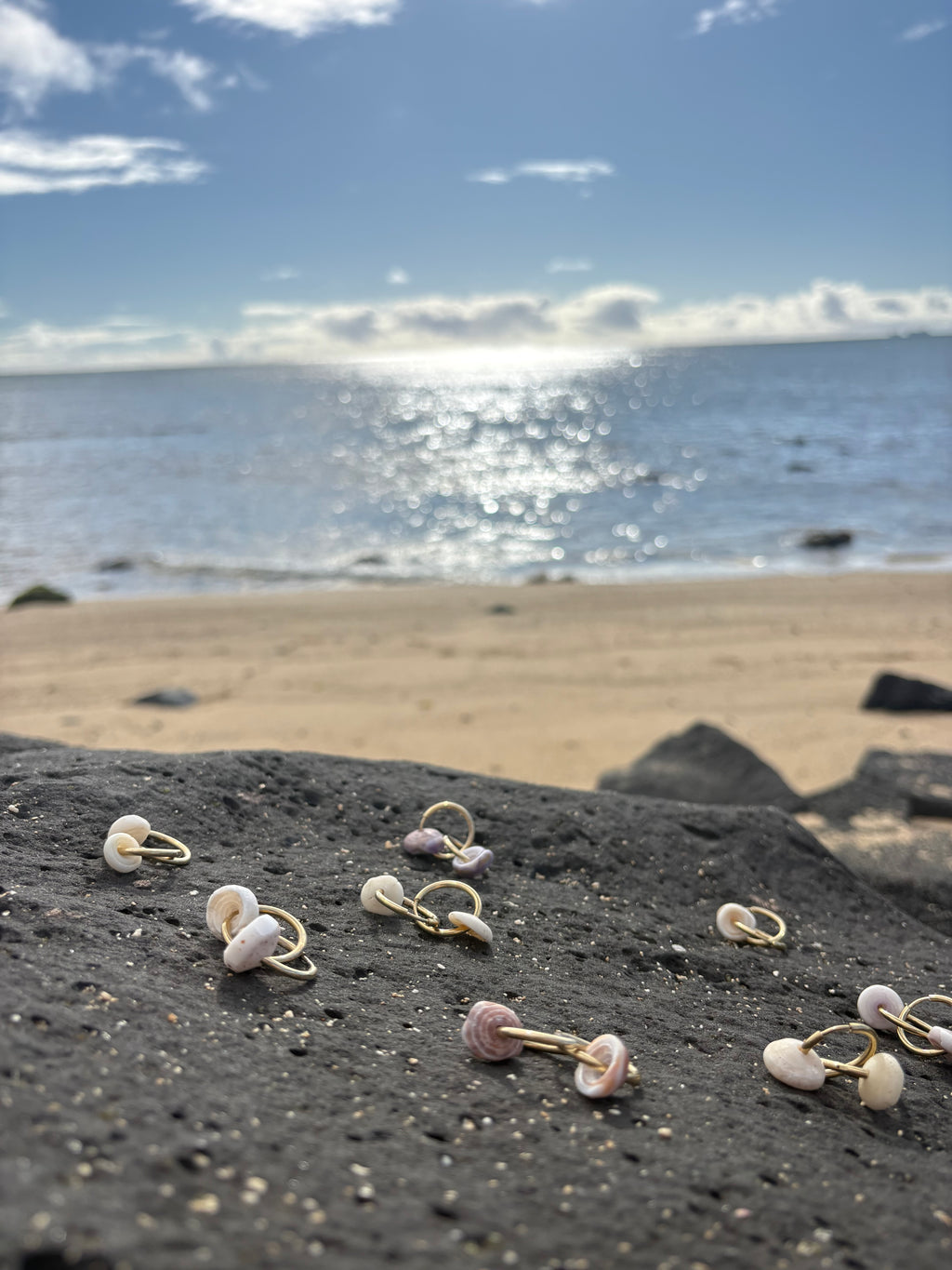 White Puka Shell Earrings