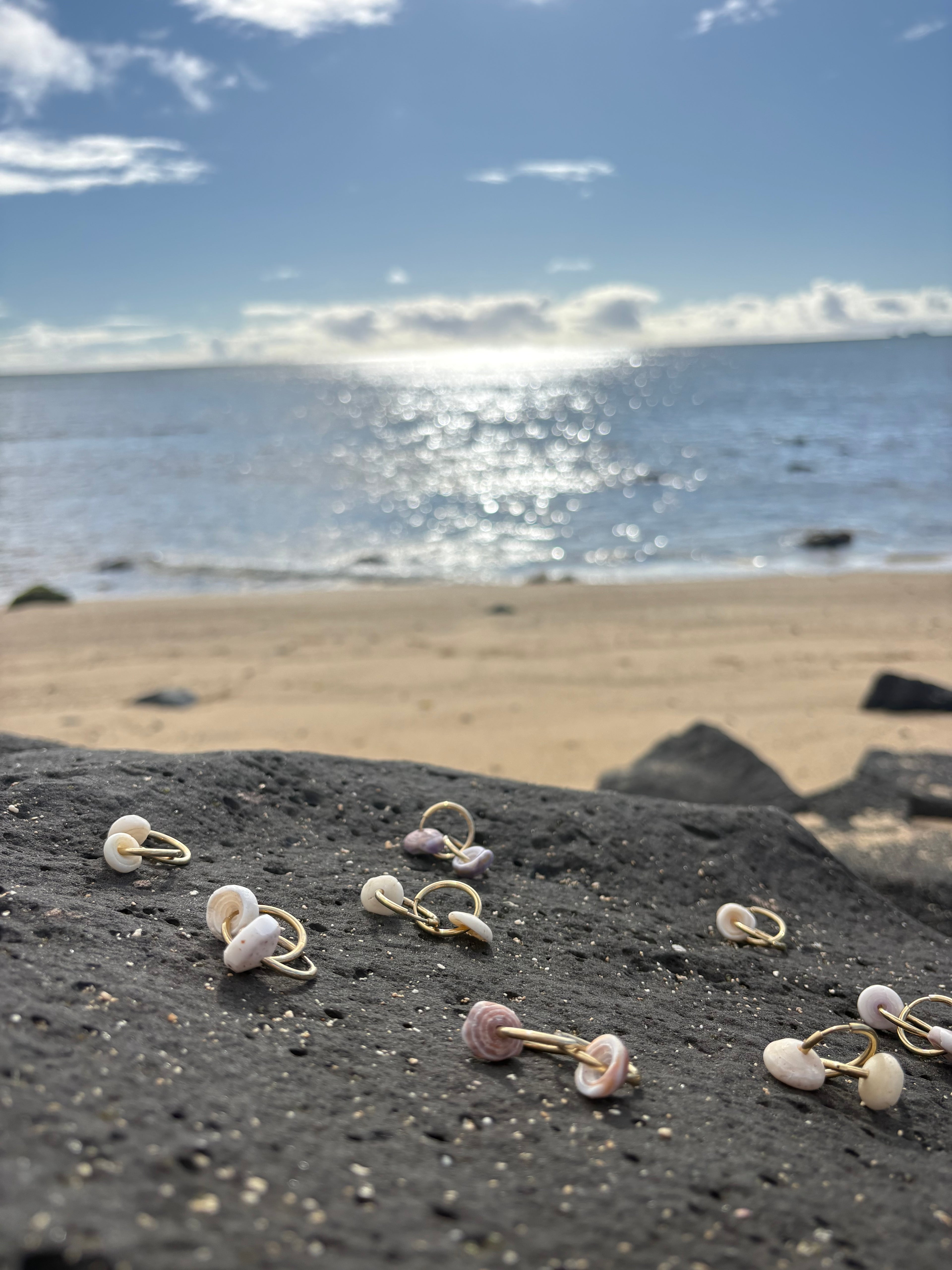 Pink Puka Shell Earrings
