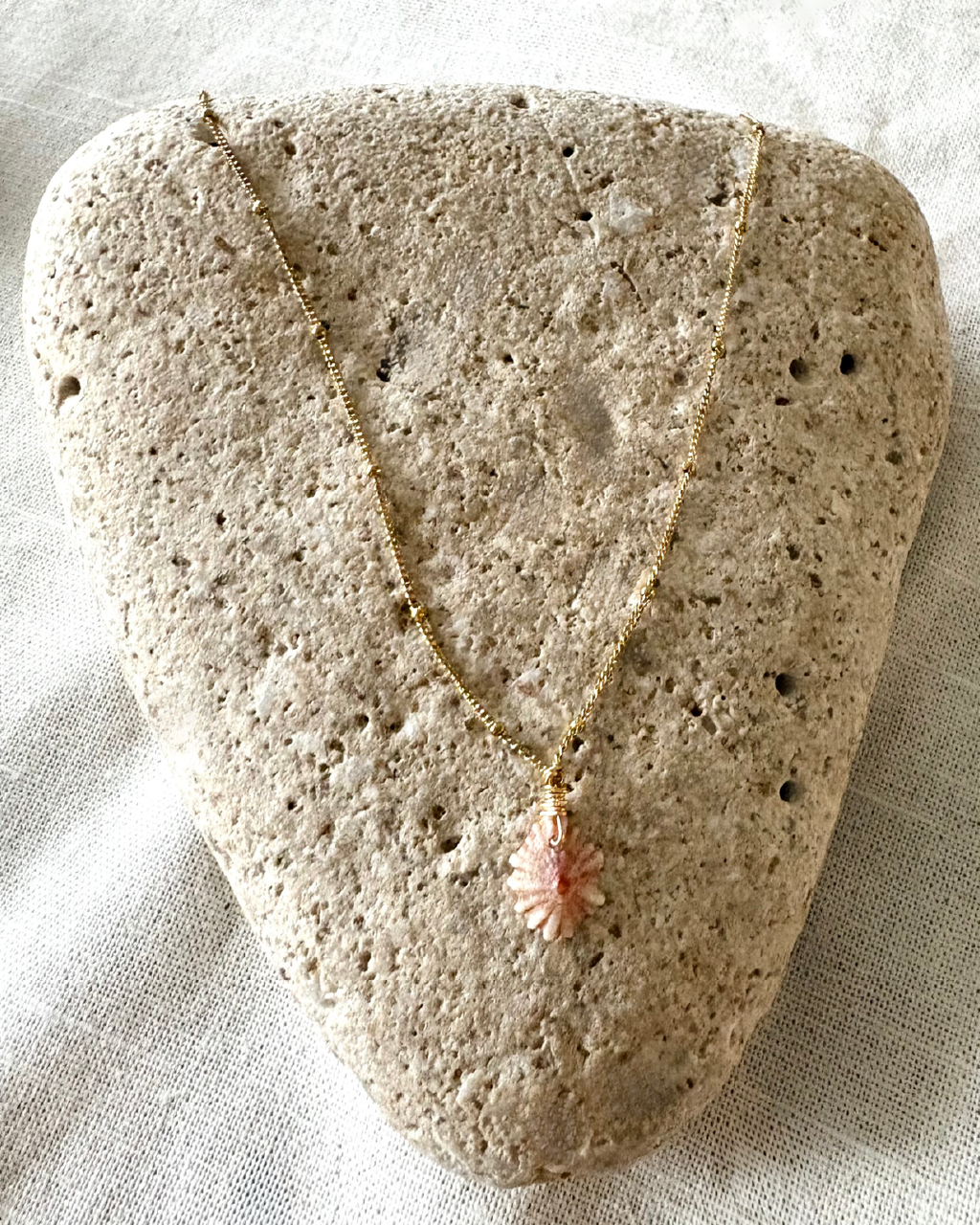 Pink Opihi Necklace